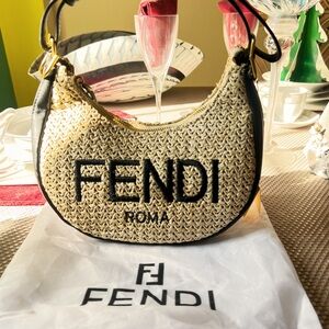 Fashion Beige and Black Woven Hobo Bag
